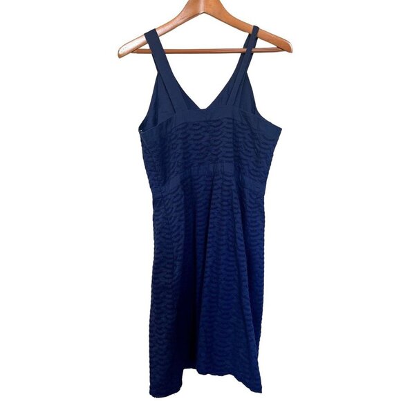 Old Navy Eyelet Fitted Navy Blue Dress 10 - Picture 3 of 6